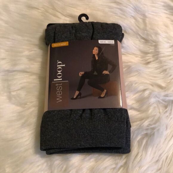 West Loop Gray Fleece Lined Leggings M/L Fits 8-12 New in Package - Picture 3 of 14